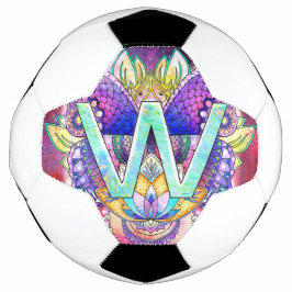 Alphabet W mandala Voetbal