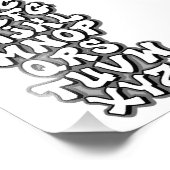 Alphabet White / Grey Foto Afdruk (Hoek)