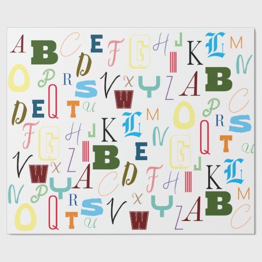Alphabet Wrapping Paper Cadeaupapier (Vlak)