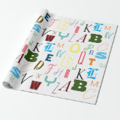 Alphabet Wrapping Paper Cadeaupapier (Uitgerold)