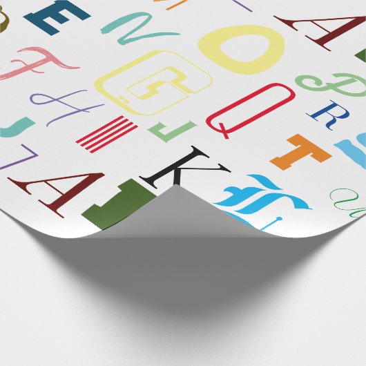 Alphabet Wrapping Paper Cadeaupapier (Hoek)