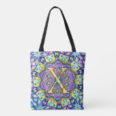 Alphabet X mandala Tote Bag (Achterkant)