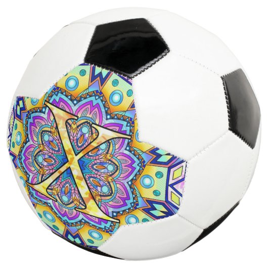 Alphabet X mandala Voetbal (Drie kwart)