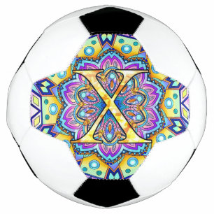 Alphabet X mandala Voetbal