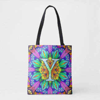 Alphabet Y mandala Tote Bag