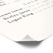 Alphabetical Classic Monogram Seating Chart Perfect Poster (Hoek)