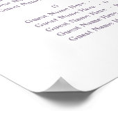 Alphabetical Order Lavender Wedding Seating Chart Poster (Hoek)