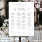 Alphabetical Order Lavender Wedding Seating Chart Poster