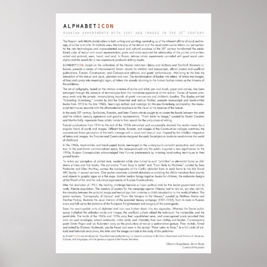 ALPHABETICON. Russische experimenten... (Intro-tek Poster (Voorkant)