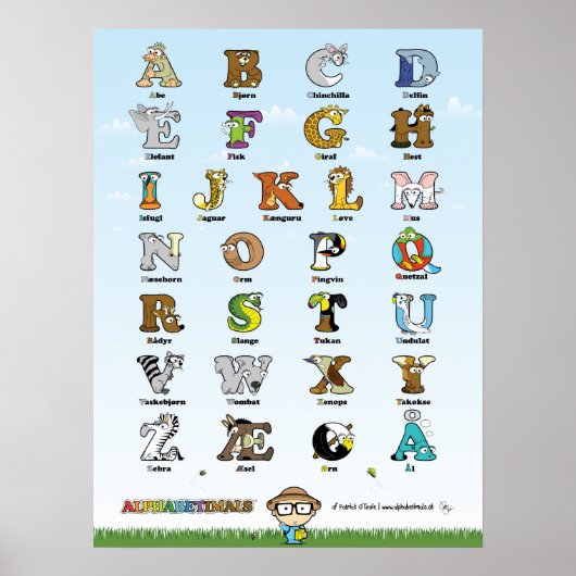 Alphabetimals Plakat - Dansk versie Poster (Voorkant)