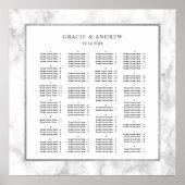 ALPHABETISCH ORDER Marble Wedding Seding Chart Poster (Voorkant)