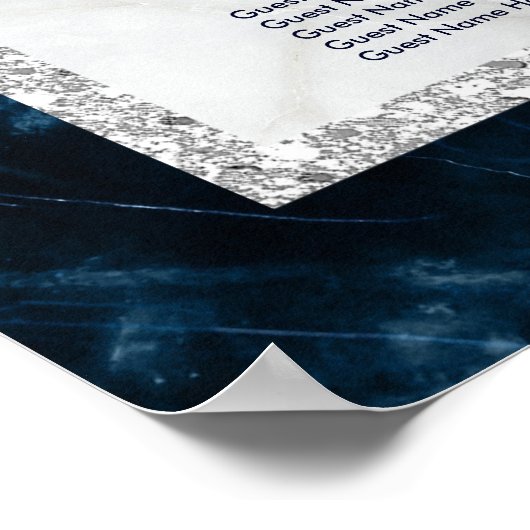 ALPHABETISCH ORDER Marble Wedding Seding Chart Poster (Hoek)