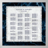 ALPHABETISCH ORDER Marble Wedding Seding Chart Poster (Voorkant)