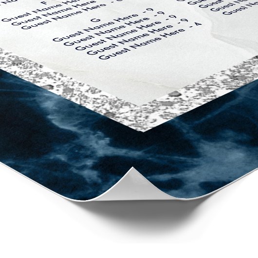 ALPHABETISCH ORDER Marble Wedding Seding Chart Poster (Hoek)