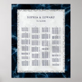 ALPHABETISCH ORDER Marble Wedding Seding Chart Poster (Voorkant)