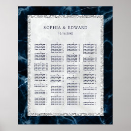 ALPHABETISCH ORDER Marble Wedding Seding Chart Poster