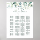 ALPHABETISCHE Orde Elegant Wedding Seding Chart Poster (Voorkant)