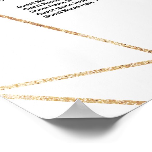 ALPHABETISCHE Orde Floral Wedding Seding Chart Poster (Hoek)