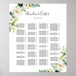 ALPHABETISCHE ORDE Floral Wedding Seding Chart Poster