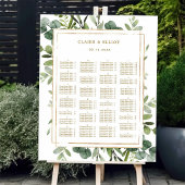 ALPHABETISCHE ORDE Gold Greenery Wedding Seating Poster