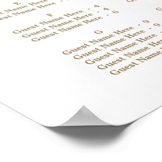 ALPHABETISCHE Orde Goud en Groene Weddenschappen Poster (Hoek)