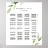 ALPHABETISCHE ORDE Green Wedding Seding Chart Poster (Voorkant)