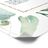 ALPHABETISCHE Orde Greenery Wedding Seating Chart Poster (Hoek)