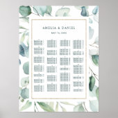 ALPHABETISCHE Orde Greenery Wedding Seating Chart Poster (Voorkant)