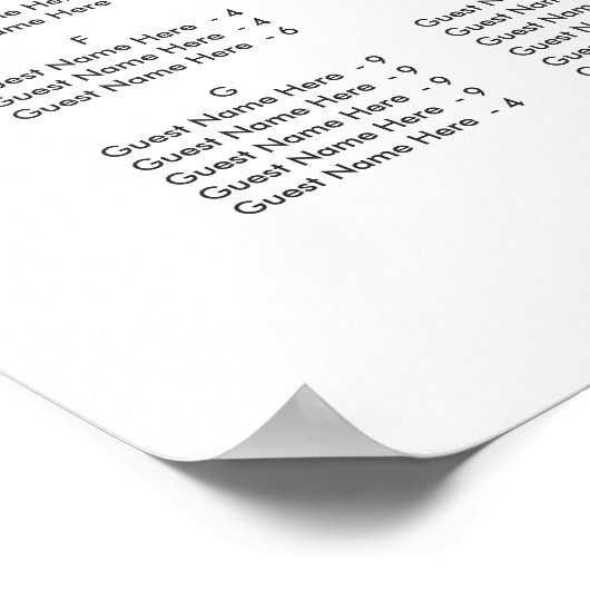 ALPHABETISCHE ORDER Greenery Wedding Seding Chart Poster (Hoek)