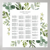 ALPHABETISCHE ORDER Greenery Wedding Seding Chart Poster (Voorkant)
