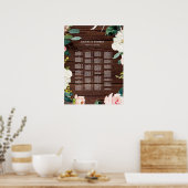 ALPHABETISCHE volgorde Rustige houtsemetriek Poster (Keuken)