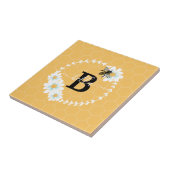 Alphabets Letters bloemen en bijen personaliseren  Tegeltje (Zijkant)