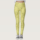 Alphabets Pattern 01 BW.w LYellow BG Leggings (Voorkant)