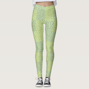 Alphabets Pattern 02 YW 2Tonesx4.bw Lgreen BG Leggings