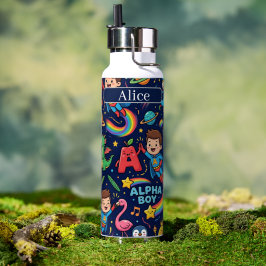 Alphaland gepersonaliseerde waterflessen voor kind waterfles