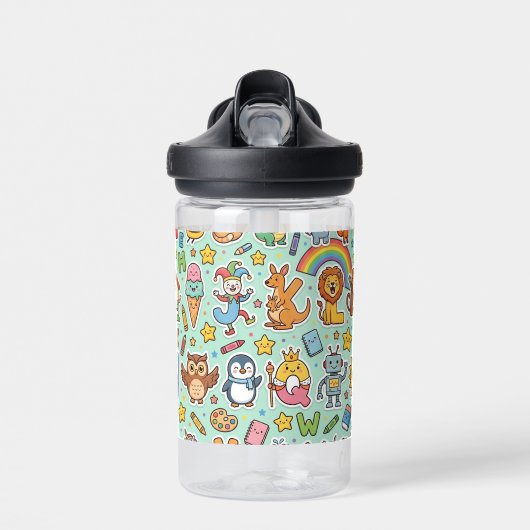 Alphaland gepersonaliseerde waterflessen voor kind waterfles (Voorkant)