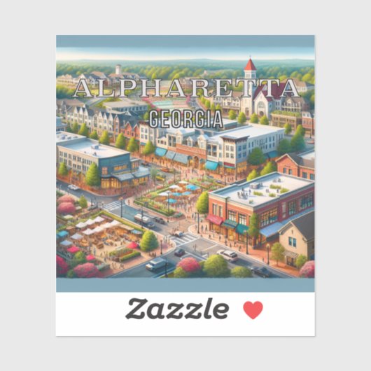 Alpharetta Georgia 3 inch Vinyl Sticker (Vel)