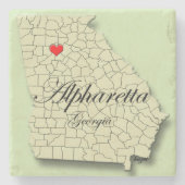Alpharetta, Georgia, Heart, Map, Onderzetters (Voorkant)