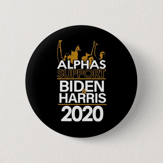 Alphas steunt Biden en Harris 2020 Presidential Ronde Button 5,7 Cm (Voorkant)