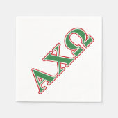 Alphi Chi Omega Green and Red Letters Servetten (Voorkant)