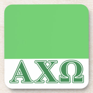 Alphi Chi Omega Green Letters Bier Onderzetter