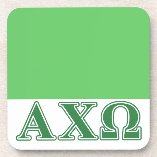 Alphi Chi Omega Green Letters Bier Onderzetter (Voorkant)