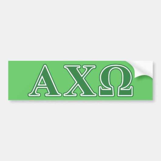 Alphi Chi Omega Green Letters Bumpersticker (Voorkant)