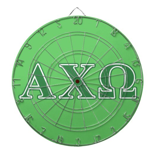 Alphi Chi Omega Green Letters Dartbord (Voorkant)