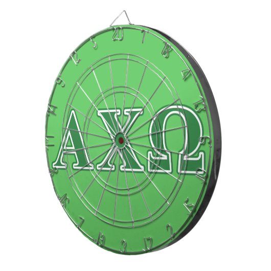 Alphi Chi Omega Green Letters Dartbord (Voorkant Rechts)