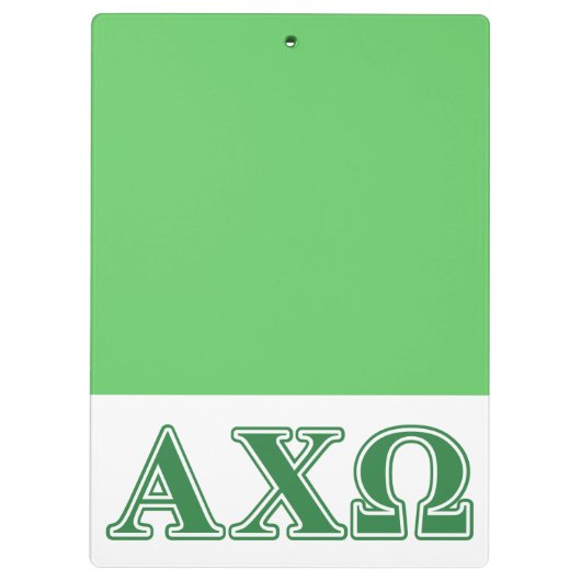 Alphi Chi Omega Green Letters Klembord (Achterkant)