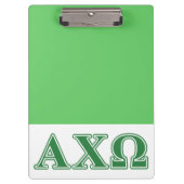 Alphi Chi Omega Green Letters Klembord (Voorkant)