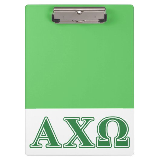 Alphi Chi Omega Green Letters Klembord (Voorkant)