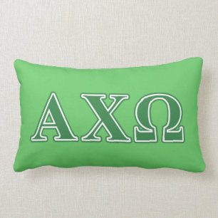Alphi Chi Omega Green Letters Kussen