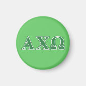 Alphi Chi Omega Green Letters Magneet (Voorkant)